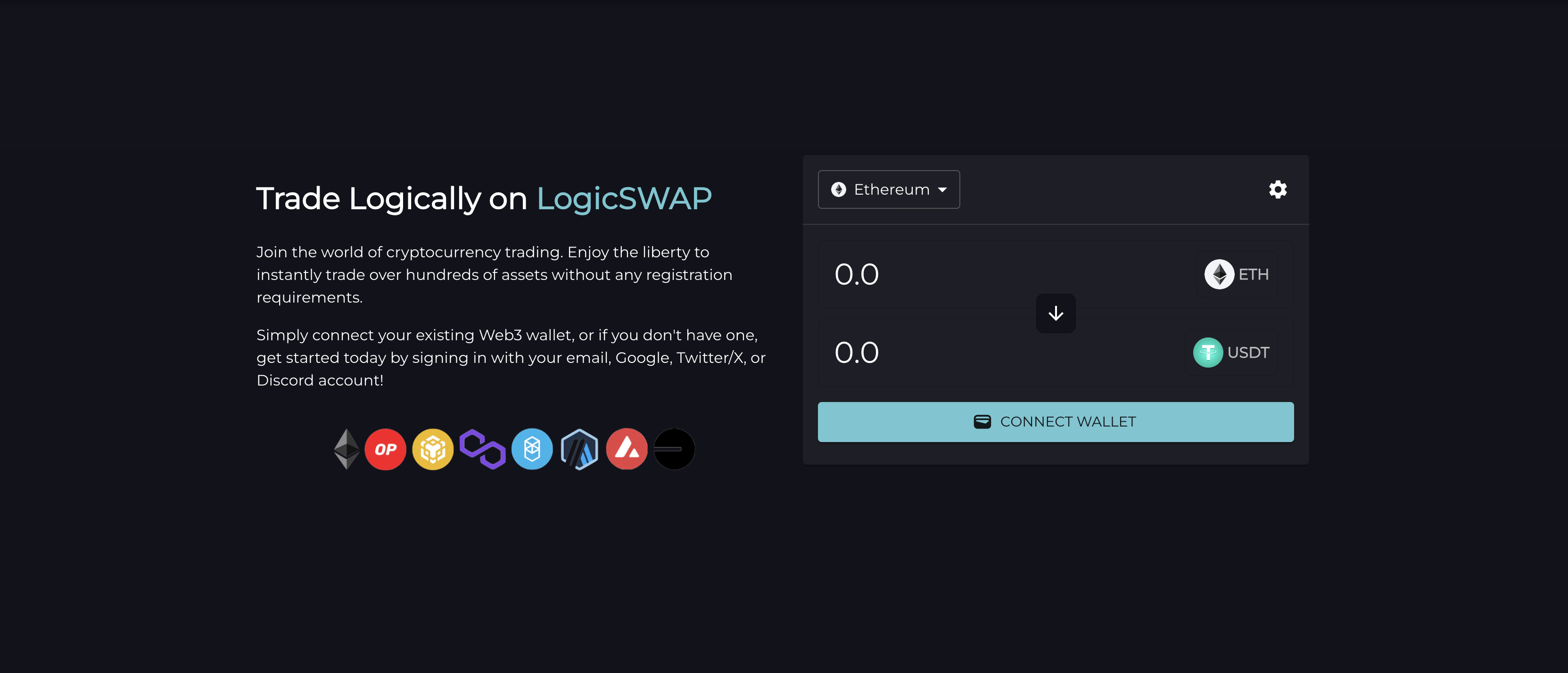 introducing logicswap exchange by Coin Logic front page